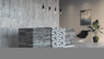3D микс декор Bergamo черный, 30x60, холодная гамма 0